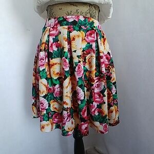Monteau Colorful Flowy Floral Skirt
